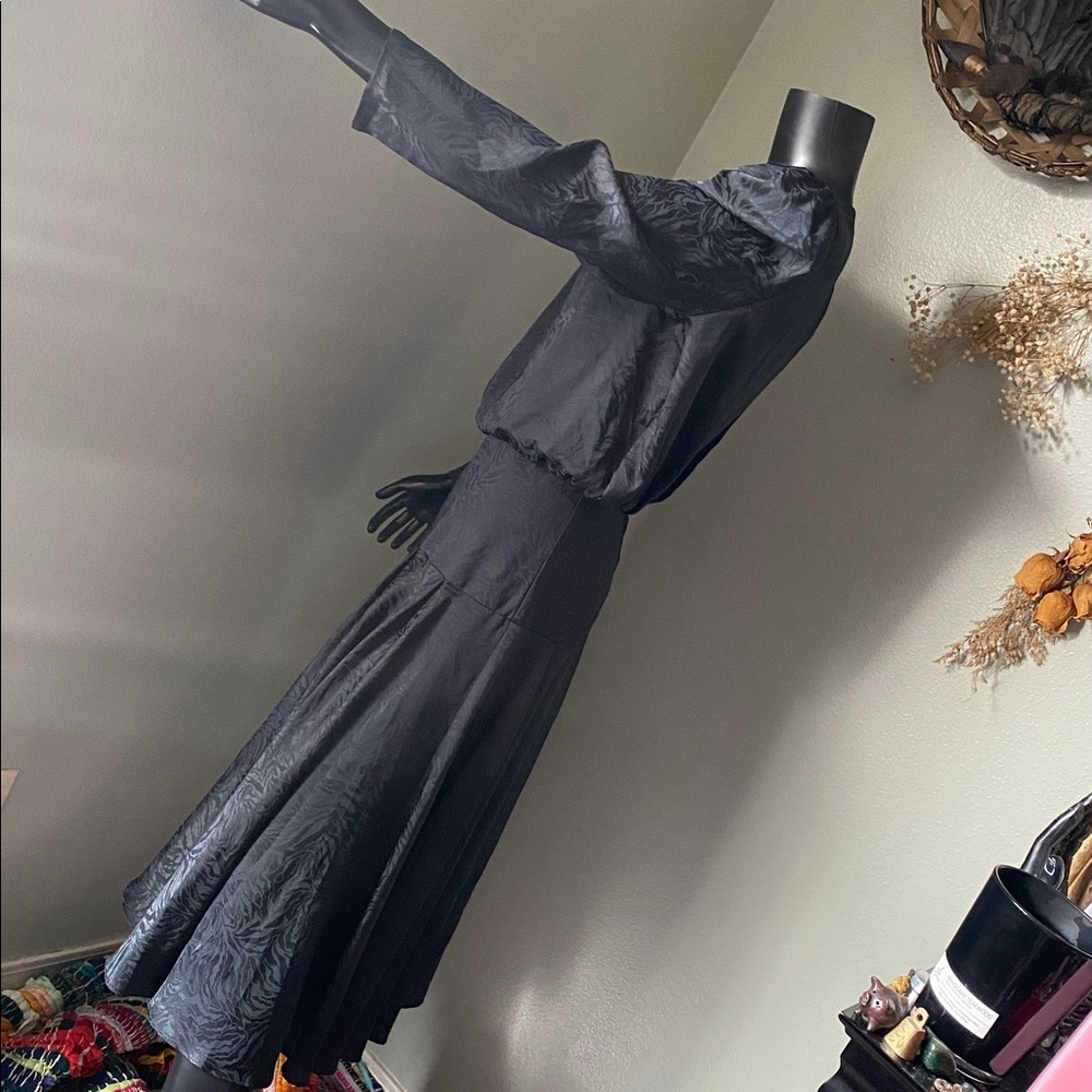 Vintage Black Textured Dress by Kono - Picture 7 of 14
